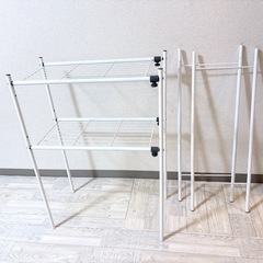 ホワイト ラック 横幅調節の画像