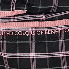 【経年未使用】ベネトン　チェック柄リュックの画像