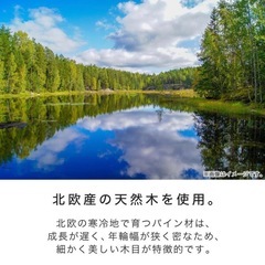 【北欧天然木　SDセミダブルベッド×ホワイト】の画像