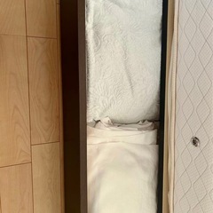 【3/24まで引取限定⭐︎早い者勝ち⭐︎値下げ応相談】セミダブル　ベッドフレーム　２台　ASLEEP ウォルナット　収納付き
の画像