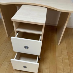 【3/25まで引取限定】机　デスク　サイドキャビネット　ライトウッド　moda en Casaの画像