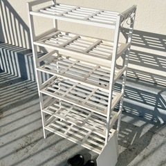 【無料】saryu!　木製シューズラック 6段（2段×3）幅約60cm 白 の画像