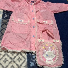 女の子　収納袋付き雨がっぱ100センチの画像