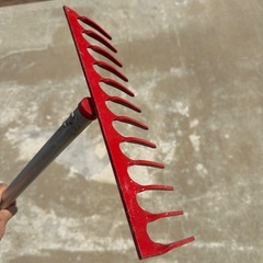 芝生のサッチ取りレーキ 伸縮式 金星 12本爪 アルミ柄の画像