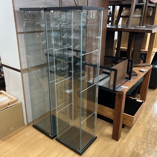 【リサイクル市場エコ伊川谷】IKEA イケア ガラス陳列ラック ショーケース W42.5/D36.5/H163【取りに来られる方限定】