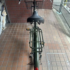 27.5インチ　LEDオートライト　大きめのカゴ付き　カーキ色の画像