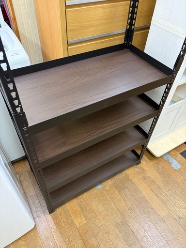 激安販売!! メタル＆ウッド 5段シェルフ 間隔調節可能です！ラック 収納棚