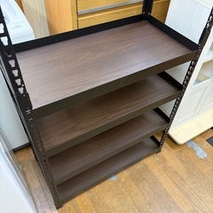 激安販売!! メタル＆ウッド 5段シェルフ 間隔調節可能です！ラック 収納棚 の画像