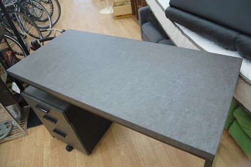 NITORI デスク Nステイン 幅120×奥55×高73cm グレー 袖机付き パソコンデスク フリーデスク 机 作業台 ニトリ  札幌市 清田区 平岡