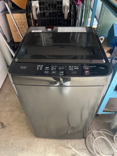 ¥6000/06/RORO 洗濯機/5.5キロ/2025年製/ブラック/単身用