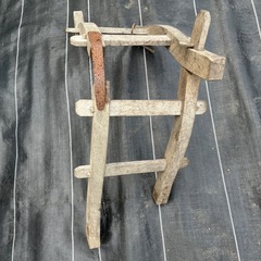  【時代物・民具】木製 荷鞍（にないくら/だくら）木枠 馬具 農具 アンティークの画像