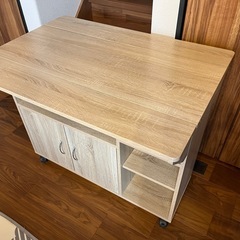 キッチンワゴン カウンターテーブル カウンター 台 コンソール 幅90 キャスター付き キッチンカウンター バタフライテーブル アイランドキッチン 対面 キッチン バー キッチン収納 食器棚 キッチンラック キッチンワゴン レンジワゴン レンジ台 隙間収納 ポレロ 新生活の画像