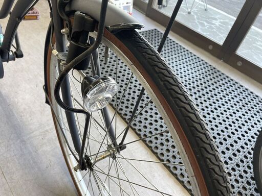 27ｲﾝﾁ 自転車 変速なし グレー カゴ ライト付き ママチャリ 札幌市手稲区