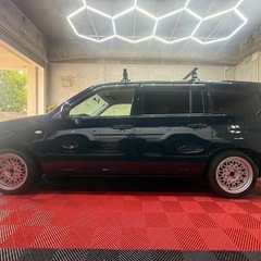 オールペン車　車高調ローダウン　15インチメッシュホイール　Bluetoothナビ TVの画像