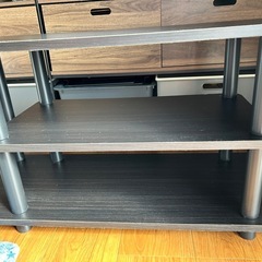 テレビ台 ブラック レコーダー類2箇所収納可能の画像