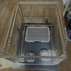 リッチェル 木製スライドペットサークル ワイド ナチュラルの画像