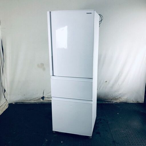 ID:rh31188 【自社配送エリア内限定】東芝 TOSHIBA 冷蔵庫 ファミリー 中古 2021年製 3ドア 356L グレインホワイト ファン式 右開き GR-S36SC(WT)  【リユース品：状態B】【送料無料】【設置費用無料】