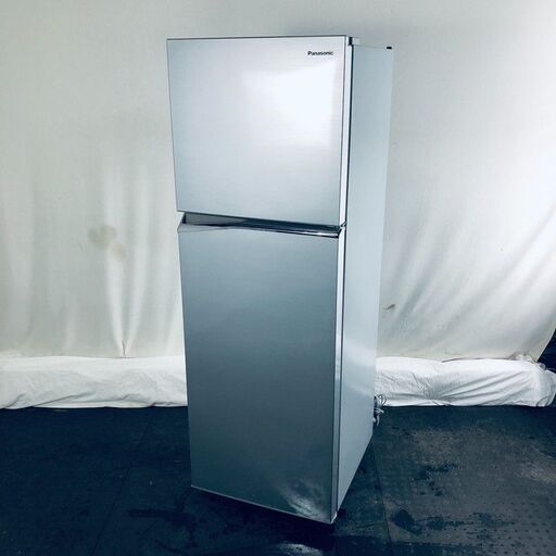 ID:rd24602 【自社配送エリア内限定】パナソニック Panasonic 冷蔵庫 一人暮らし 中古 2021年製 2ドア 248L シャイニーシルバー ファン式 右開き NR-B251T-SS  【リユース品：状態B】【送料無料】【設置費用無料】
