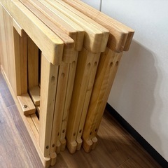 LOWYA　木製折りたたみダイニングテーブルセット  の画像