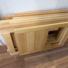 LOWYA　木製折りたたみダイニングテーブルセット  の画像