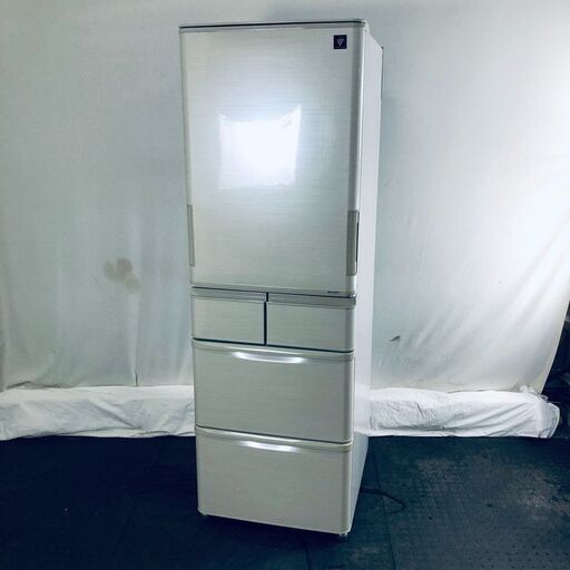 ID:rf00232 【自社配送エリア内限定】シャープ SHARP 冷蔵庫 ファミリー 中古 2018年製 5ドア 412L シャンパンゴールド ファン式 両方開き SJ-W411E-N  【リユース品：状態A】【送料無料】【設置費用無料】