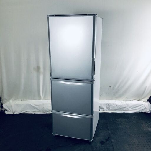 ID:rf00237 【自社配送エリア内限定】シャープ SHARP 冷蔵庫 ファミリー 中古 2019年製 3ドア 350L シルバー