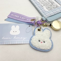 【未使用】パスケース 定期入れ リール付き ウサギの画像