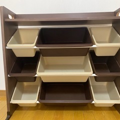 天板付キッズトイハウスラック おもちゃばこの画像