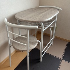 ダイニングセット 3点セット 2人掛け 円形 ダイニングテーブル 食卓 チェアの画像