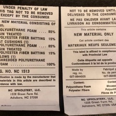  North Carolina Upholstery社製　カウチソファーの画像