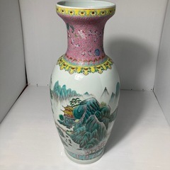 激レア　美品　中国美術山水画花瓶 大型壺 陶器 花器 飾り壺 インテリアの画像
