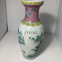激レア　美品　中国美術山水画花瓶 大型壺 陶器 花器 飾り壺 インテリアの画像