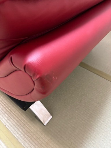 美品　ニトリ ソファベッド Nシールド 赤