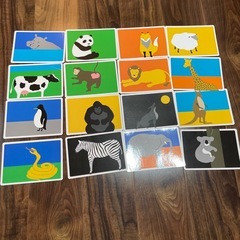 Benesse タッチザアニマルズ　プレイマット16✖️カード16の画像