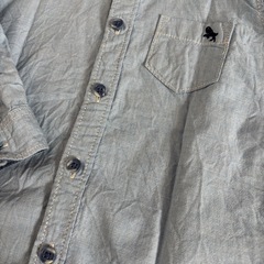 H&M キッズ 長袖シャツ 水色 エルボーパッチ付きの画像