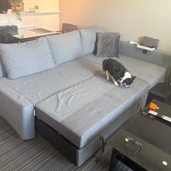 今週金曜日午前中引取り可能な方　IKEAカウチソファー（ベット可）の画像