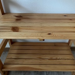 【受付終了】木製ラック(4段、棚板調整可能)の画像