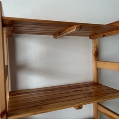 【受付終了】木製ラック(4段、棚板調整可能)の画像