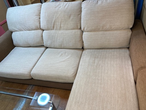 カウチソファ ファブリック 3人掛けソファ 幅210cm 中古