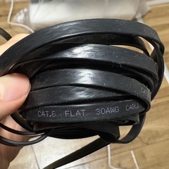サンワサプライ LANケーブル Cat6 フラットタイプ（黒）の画像
