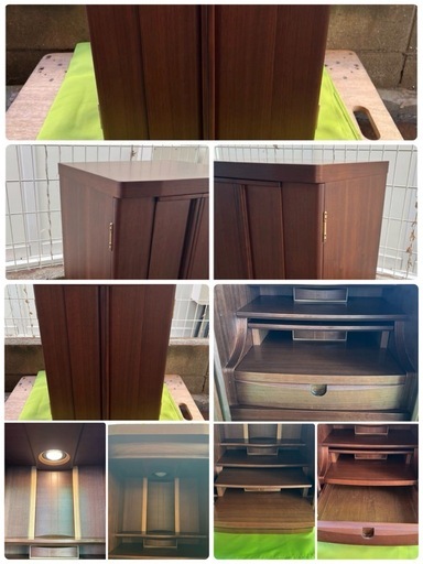 浜屋 ピエリ 上置き仏壇＋ルフレH470 仏壇台セット モダン仏壇 ウォールナット 仏壇 コンパクト仏壇