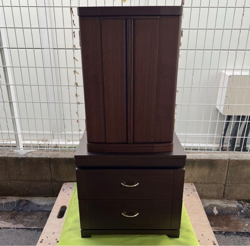 浜屋 ピエリ 上置き仏壇＋ルフレH470 仏壇台セット モダン仏壇 ウォールナット 仏壇 コンパクト仏壇