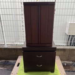 浜屋 ピエリ 上置き仏壇＋ルフレH470 仏壇台セット モダン仏壇 ウォールナット 仏壇 コンパクト仏壇の画像