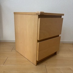 IKEA マルムチェスト（引き出し×2）ホワイトステインオークの画像
