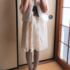 【ドレス130cm】Catherine cottage ボレロ付き　オフホワイトの画像