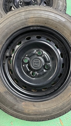 ホンダ純正12インチホイール　ノーマルタイヤ付き　ヨコハマRY52 145R12  4本セット