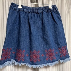 【WEGO】刺繍ミニスカート【デニム】の画像