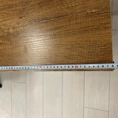 【300円】サイドテーブル／コの字型／ヴィンテージ調（木目×黒）の画像