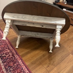 ヴィンテージ風　ちゃぶ台　折り畳み式ローテーブルの画像