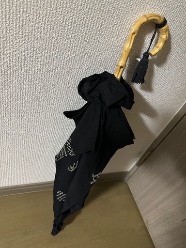 いいね無しシュシュタッセル付　着物リメイク　日傘　専門店2〜3万円